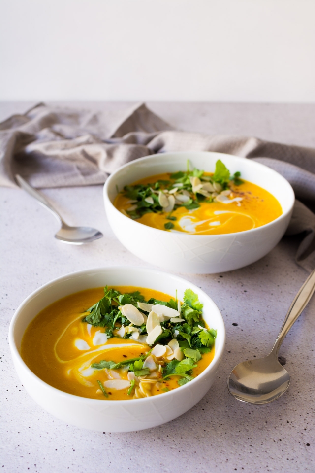 This super easy recipe for Sweet Potato Soup will leave you feeling warmed from the inside out! Click through for the recipe!