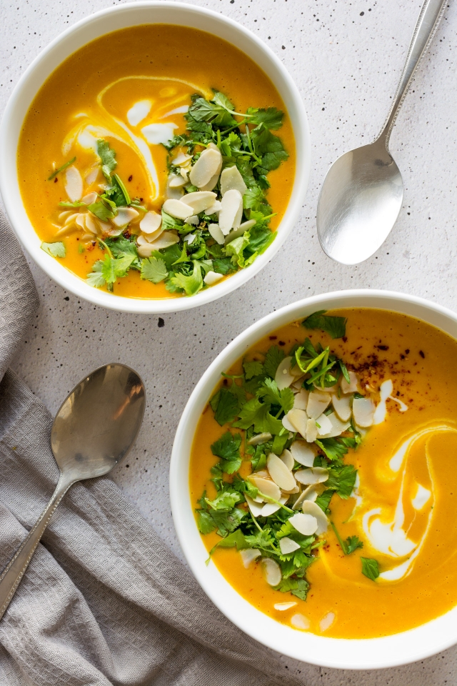 This super easy recipe for Sweet Potato Soup will leave you feeling warmed from the inside out! Click through for the recipe!