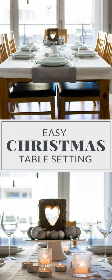 Learn how to create the PERFECT Easy Christmas Table setting with items you already have in the house! No fancy DIY needed! Click here for the tutorial for this classic, modern Christmas table setting!