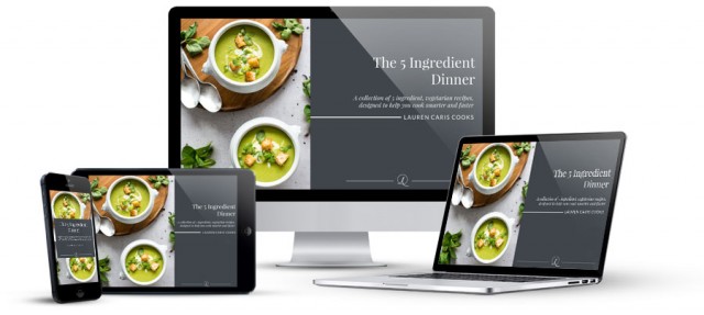 The 5 Ingredient Dinner e-book, a vegetarian recipe book by Lauren Caris Cooks