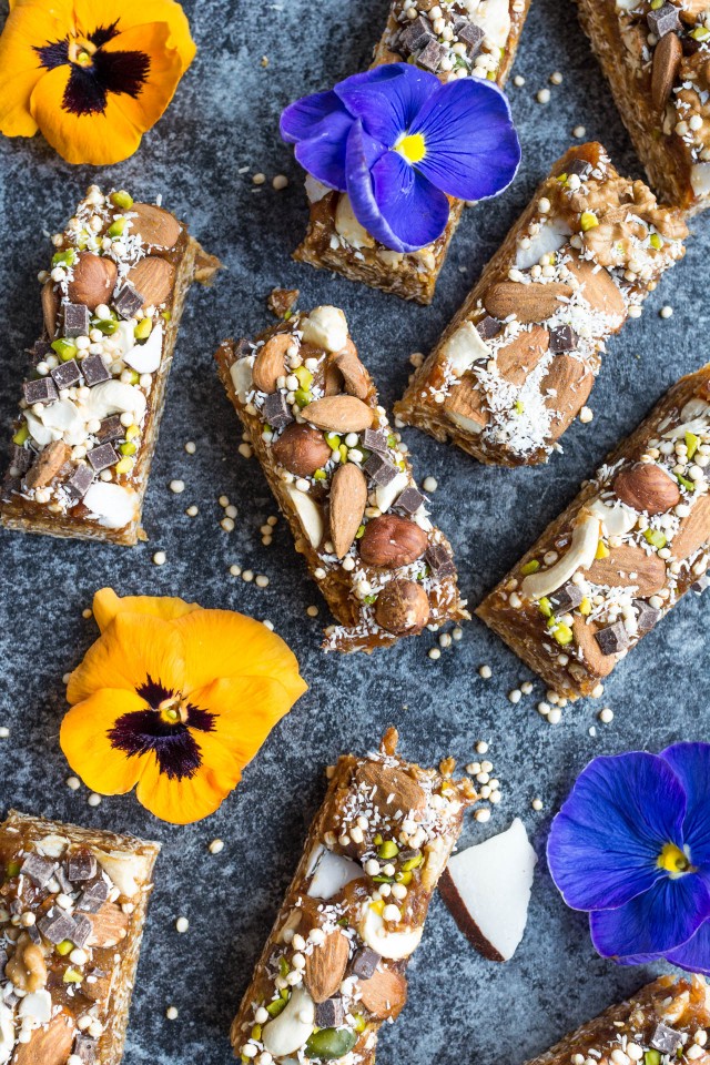 These 3 layer Loaded Granola bars with VEGAN caramel will blow your mind!! An indulgent, yet healthy bar guaranteed to give you the energy boost you need during the day!