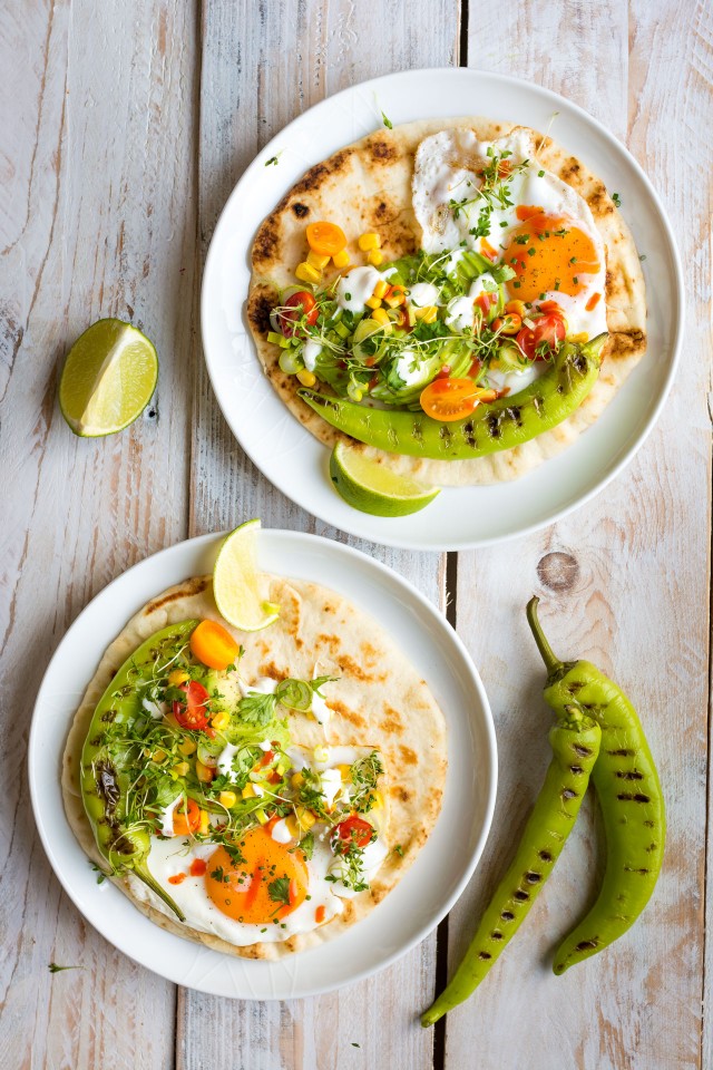 What's your go-to breakfast? These loaded breakfast naans with chargrilled peppers, avocado, sweetcorn and egg are a surprisingly satisfying combination. The soft, pillowy naan is the perfect base of all your favourite breakfast toppings!