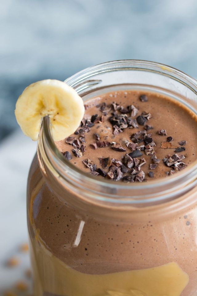 This peanut butter banana chocolate smoothie is more like a dessert than a breakfast... but it's actually healthy!! Why not start your day in the most FUN way possible, with this super easy, delicious smoothie!