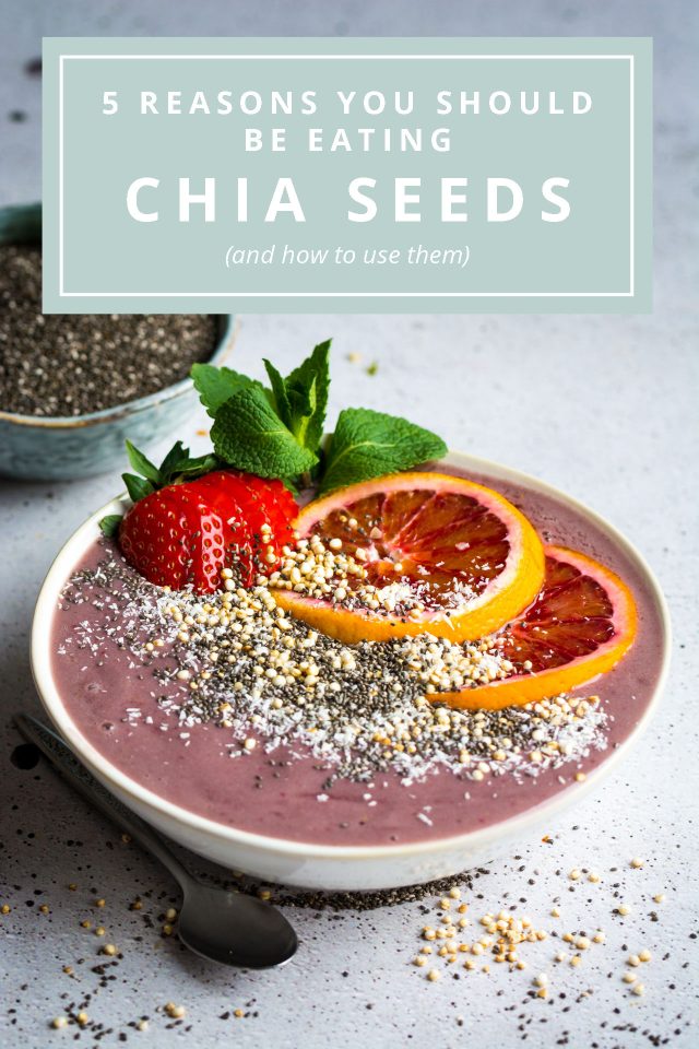 Chia seeds are a nutrient dense food that is easy to incorporate into your daily routine. It's packed with plant based protein and natural goodness. Here are the top 5 benefits of eating chia seeds, plus some easy ways to use them!
