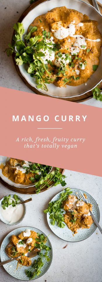 A rich, fresh and vegan mango curry with tofu